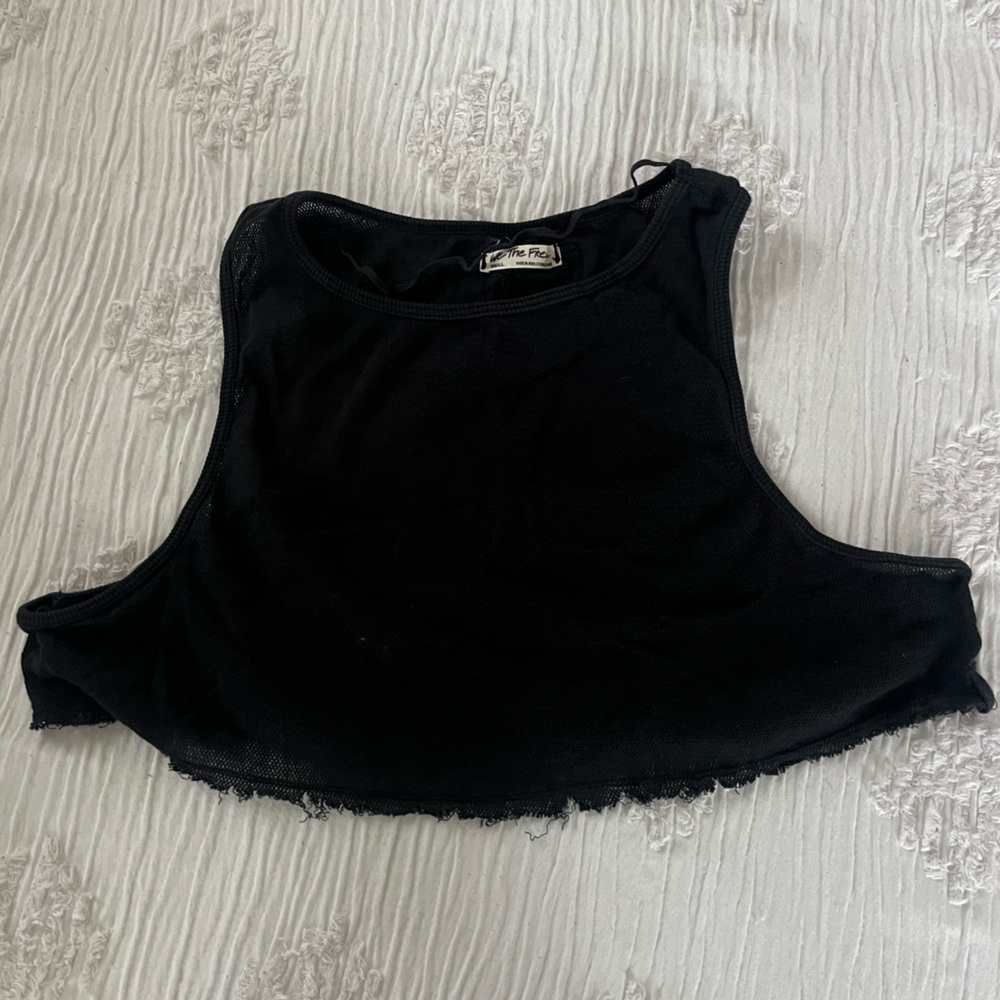 We The Free Black Crop Top